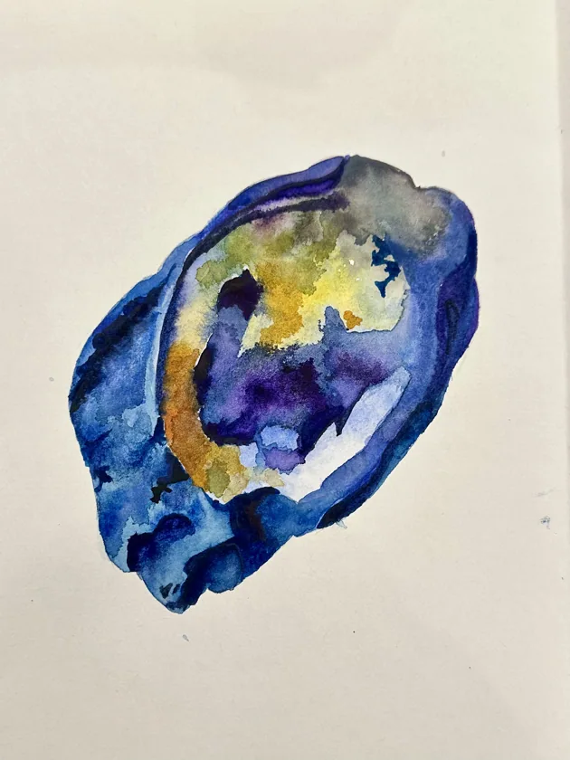 watercolor- Rotten Plum