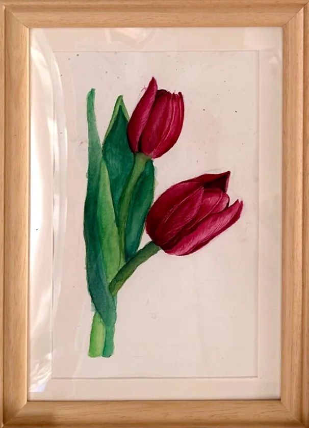 watercolor-red tuplips