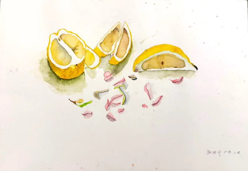 water color- Rotten Lemon