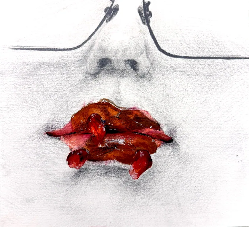 pencil+watercolor+color pencil-A Sweet Mess