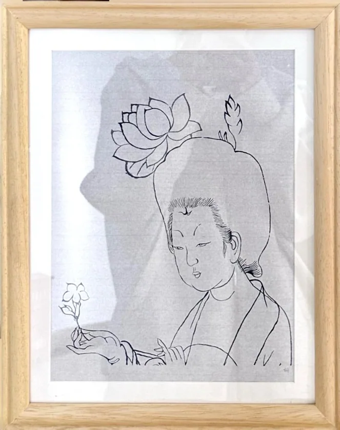 Chinese Ink Line Drawing - A Lady of the Tang Dynasty