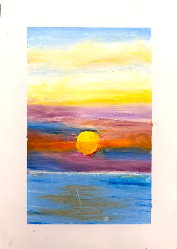 oil pastel- sunset